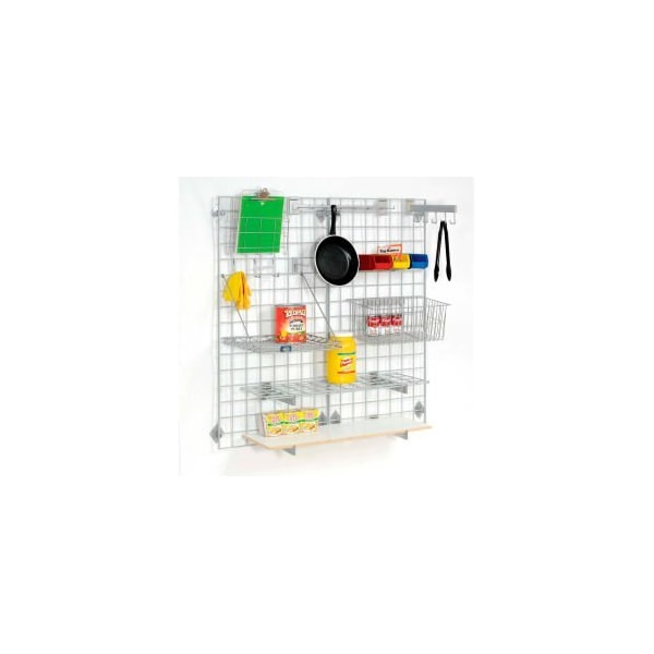 Global Equipment Wire Grid Panel With Wall Mount Hook - Gray Epoxy - 60"W x 24"D WG2460G